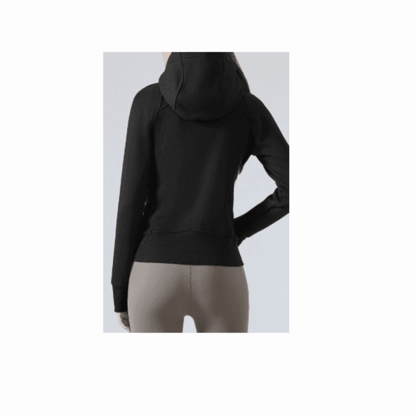 Black Warm Hoodie Full Zipper Jacket - Image 2