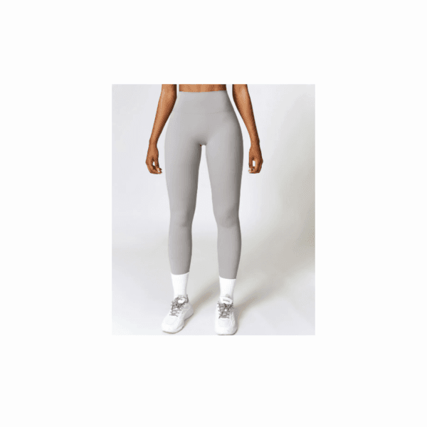 Grey High-Waisted Hip-Fit Leggings - Image 2