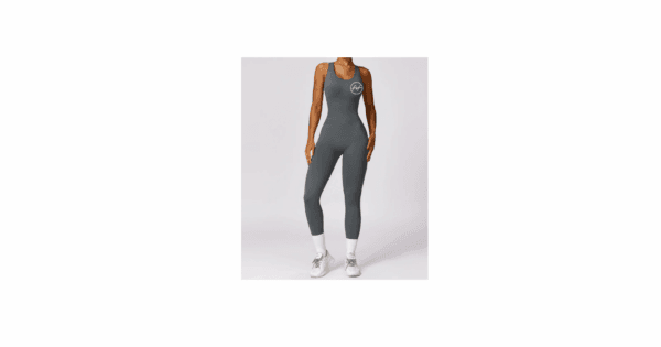 Grey Beautiful Back Seamless Jumpsuit - Image 2