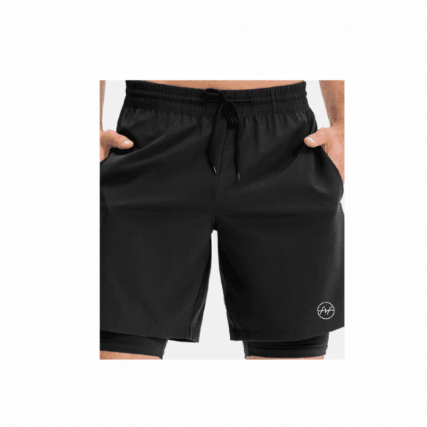 Black Mens 2-in-1 Training Shorts - Image 2