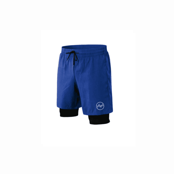 Blue Mens 2-in-1 Training Shorts - Image 2