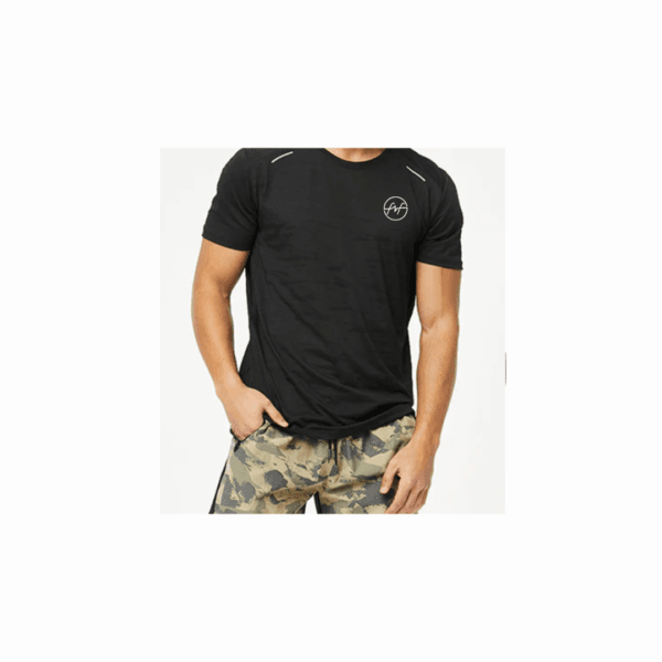 Black Mens Training Short Sleeve Shirt - Image 2