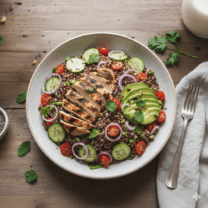 Grilled Chicken & Quinoa Salad with Avocado