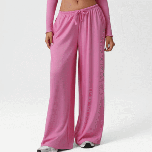 Loose Drawstring Wide-Leg Pants