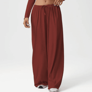 Loose Drawstring Wide-Leg Pants