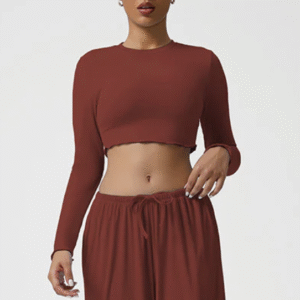 Snug-Fit Cropped Long Sleeve Top