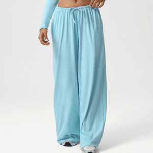 Loose Drawstring Wide-Leg Pants