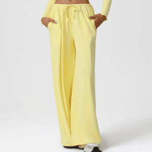 Loose Drawstring Wide-Leg Pants