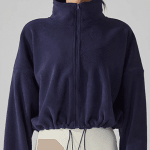 Fleece Stand Collar Full Zip Sports Jacket