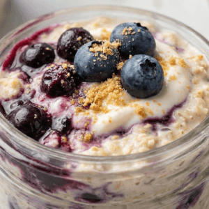 Blueberry Cheesecake Overnight Oats (GF)