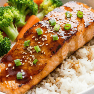 Teriyaki Salmon Rice Bowl (GF)